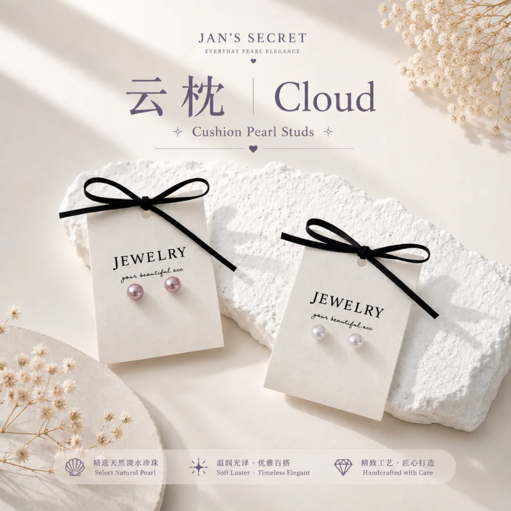 云枕 Cloud Mini | Cushion Pearl Studs 5-6mm